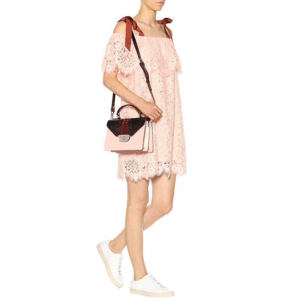 Ganni Off The Shoulder Duval Lace With Ribbon Corded Dress Cloud Pink Size 40